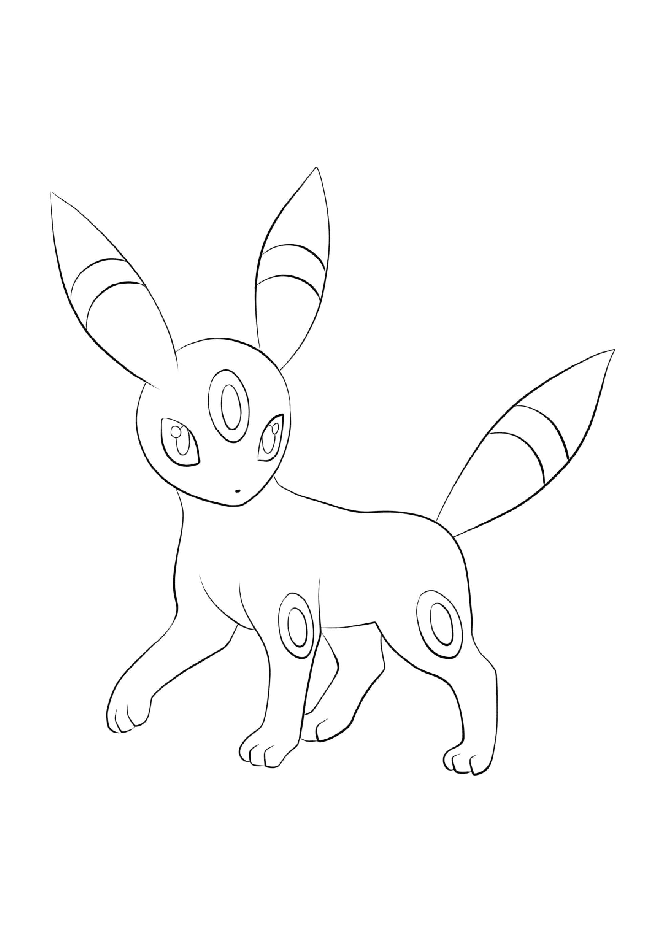 Umbreon coloring page (A4) to print