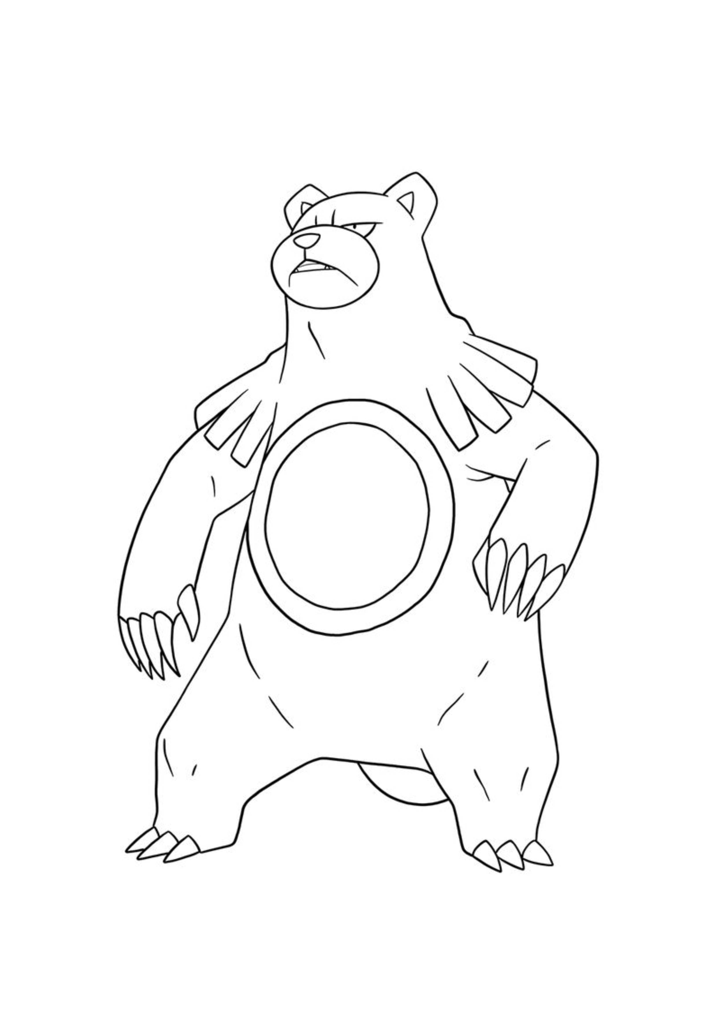 Ursaring coloring page (A4) to print