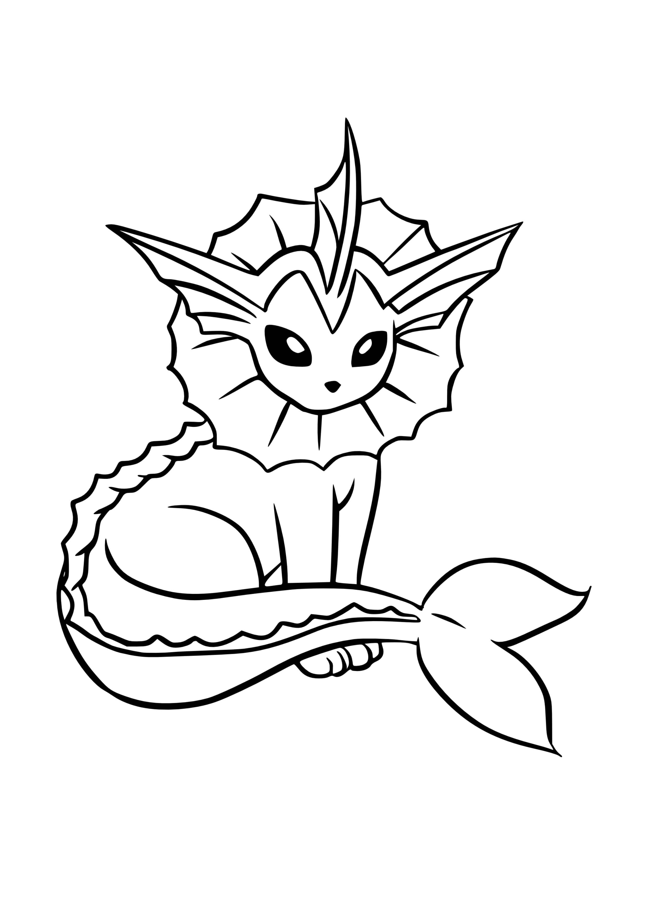 Vaporeon coloring page (A4) to print