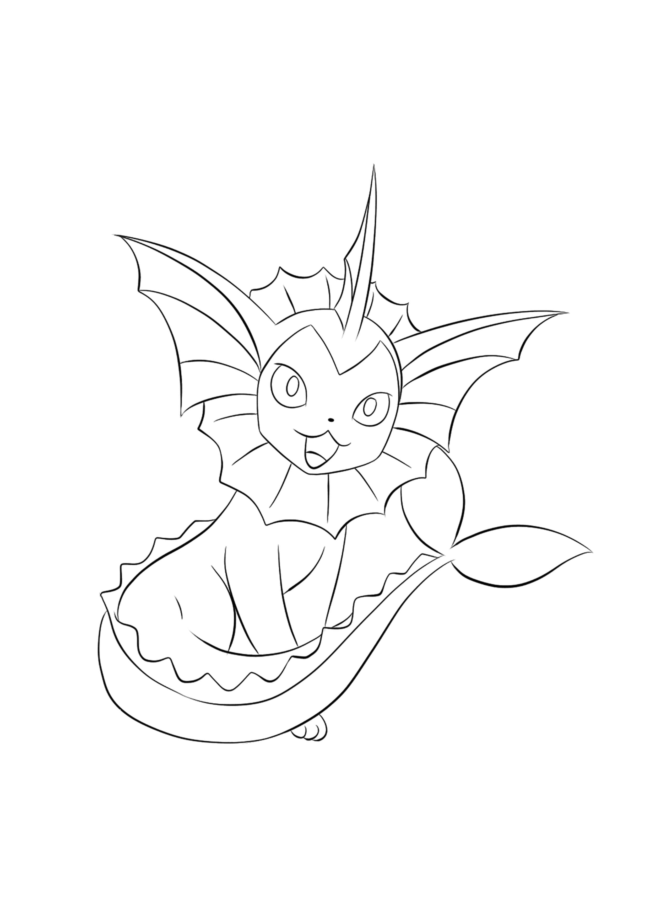 Vaporeon coloring page (A4) to print