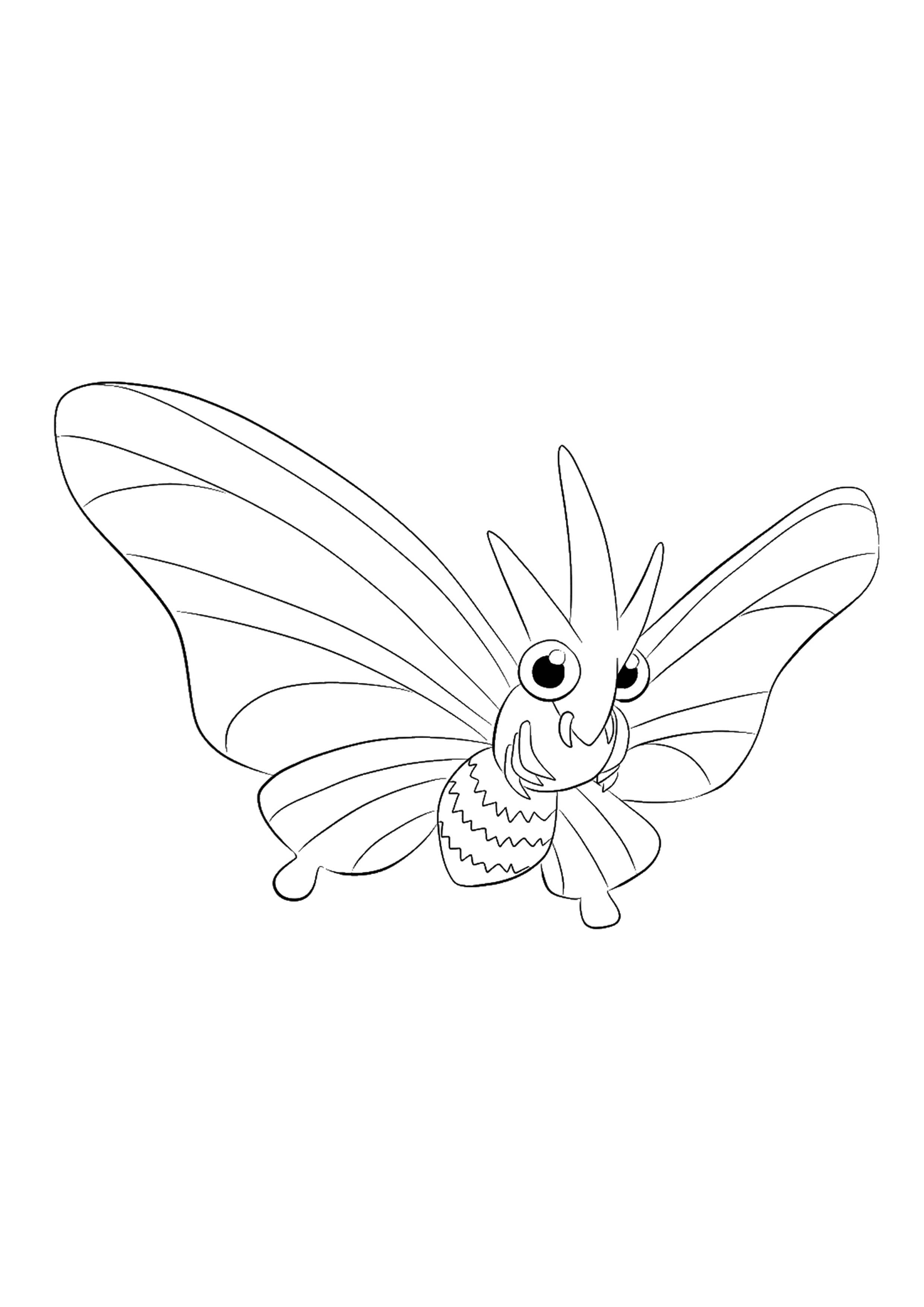 Venomoth coloring page (A4) to print