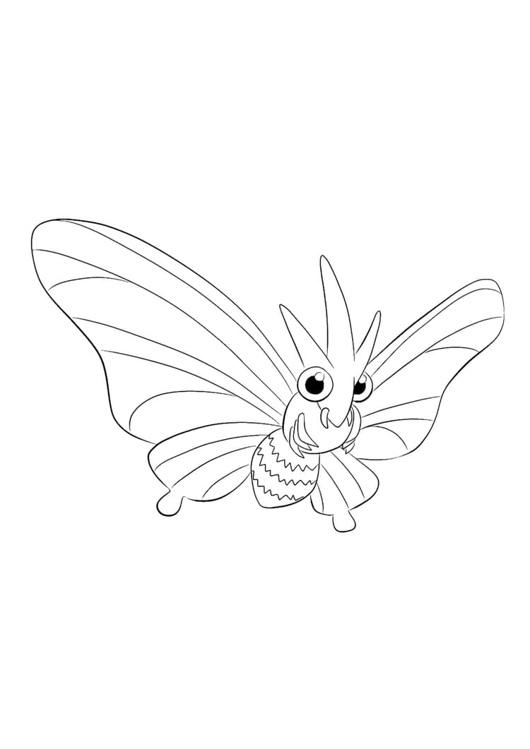 Venomoth coloring page (A4) to print