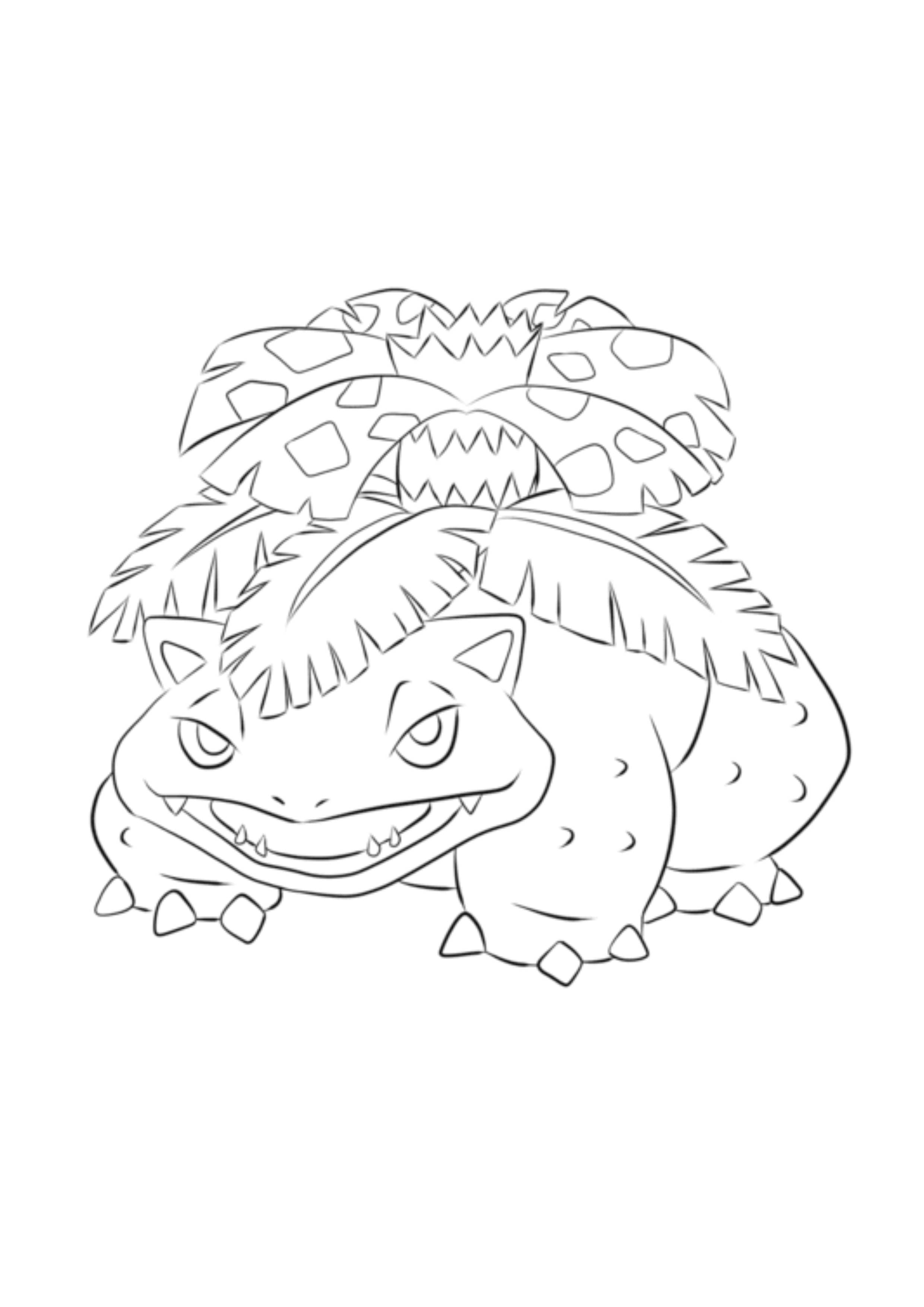 Venusaur coloring page (A4) to print