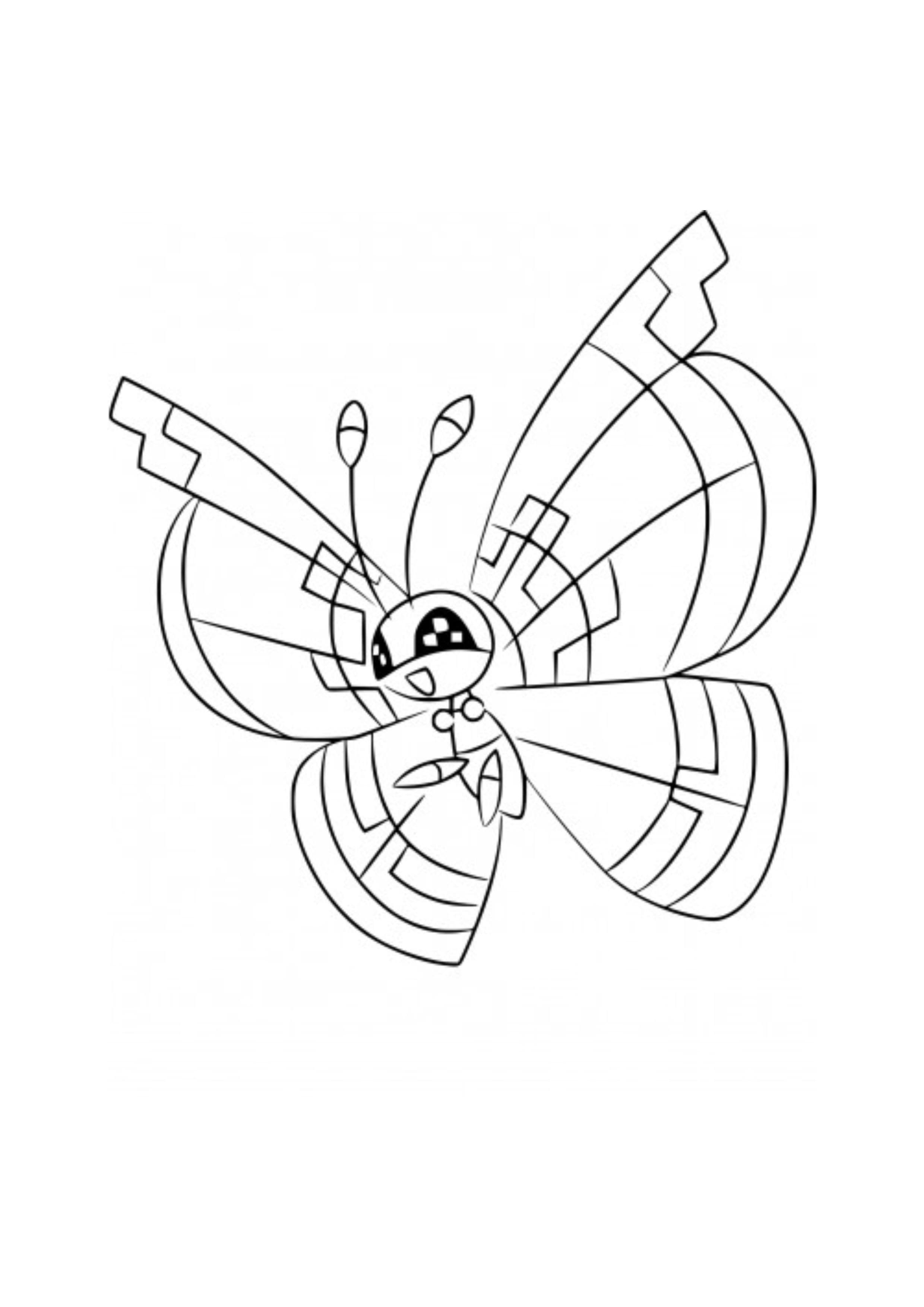 Vivillon coloring page (A4) to print