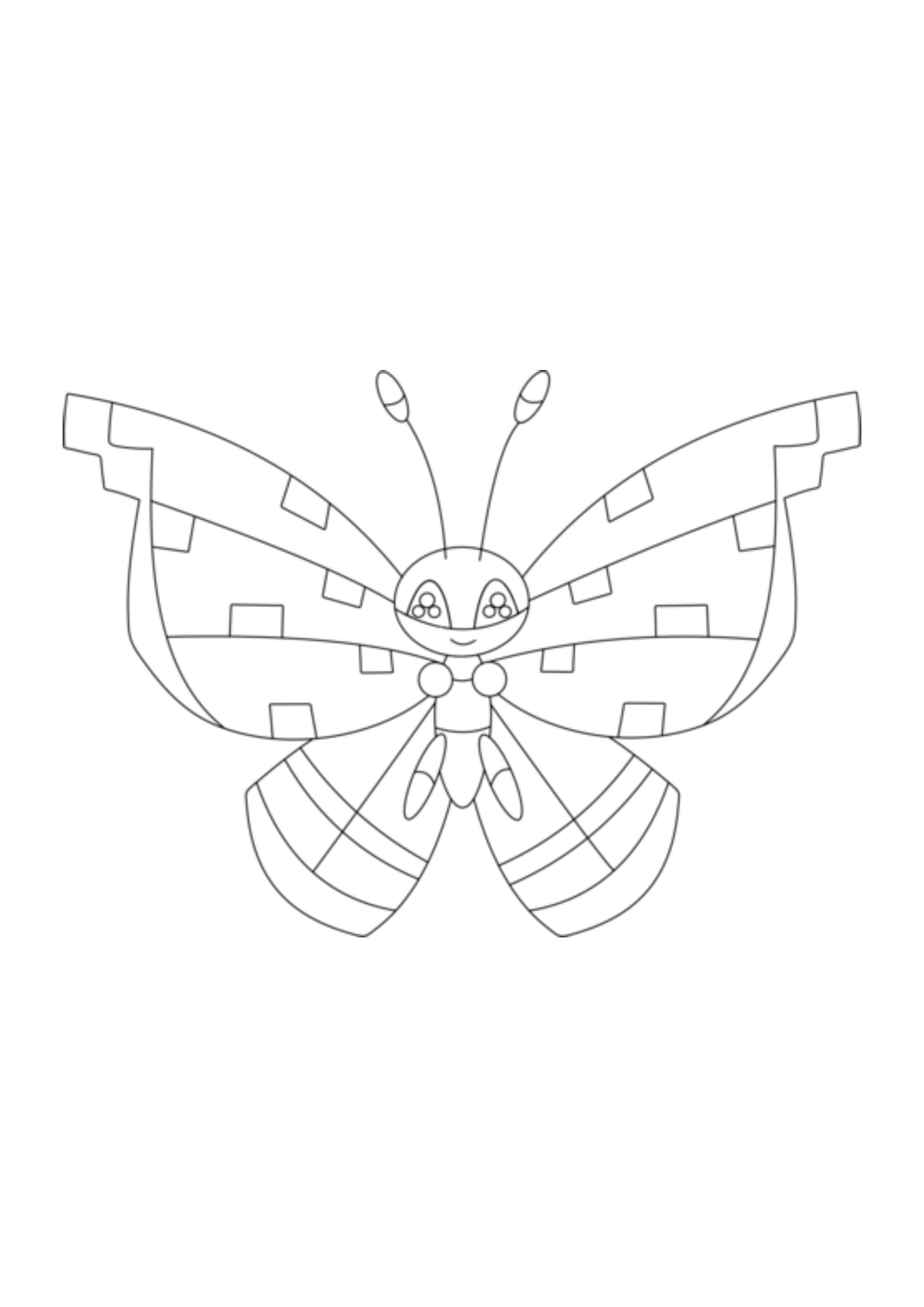 Vivillon coloring page (A4) to print