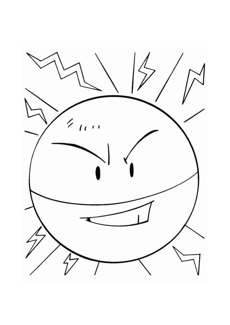 Voltorb coloring page (A4) to print