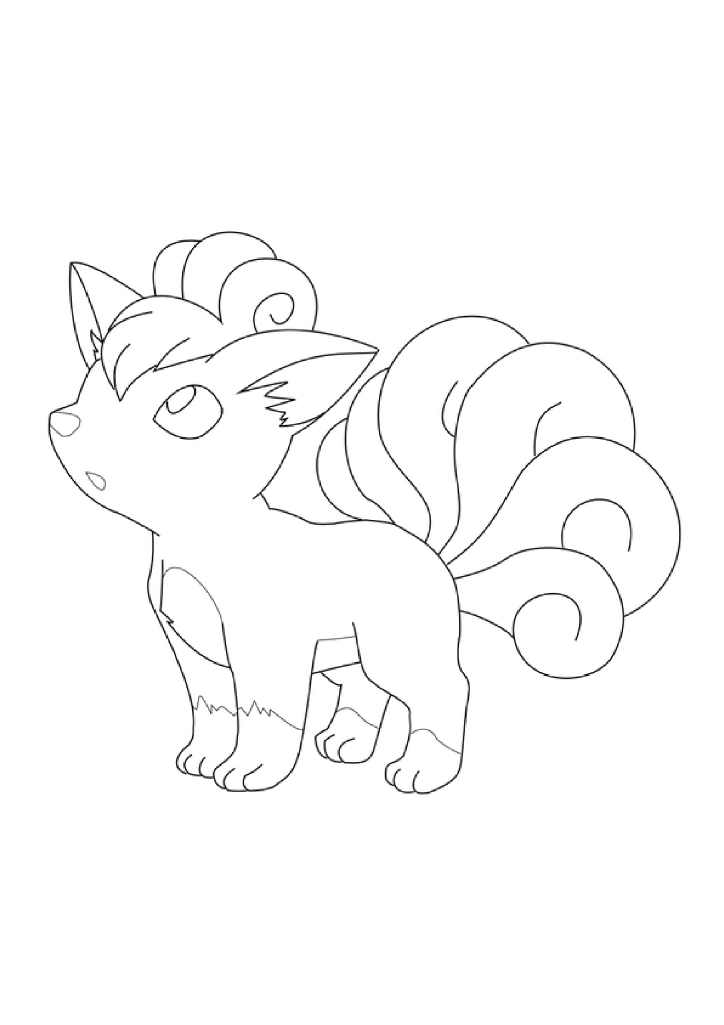 Vulpix coloring page (A4) to print