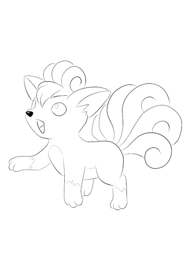 Vulpix coloring page (A4) to print