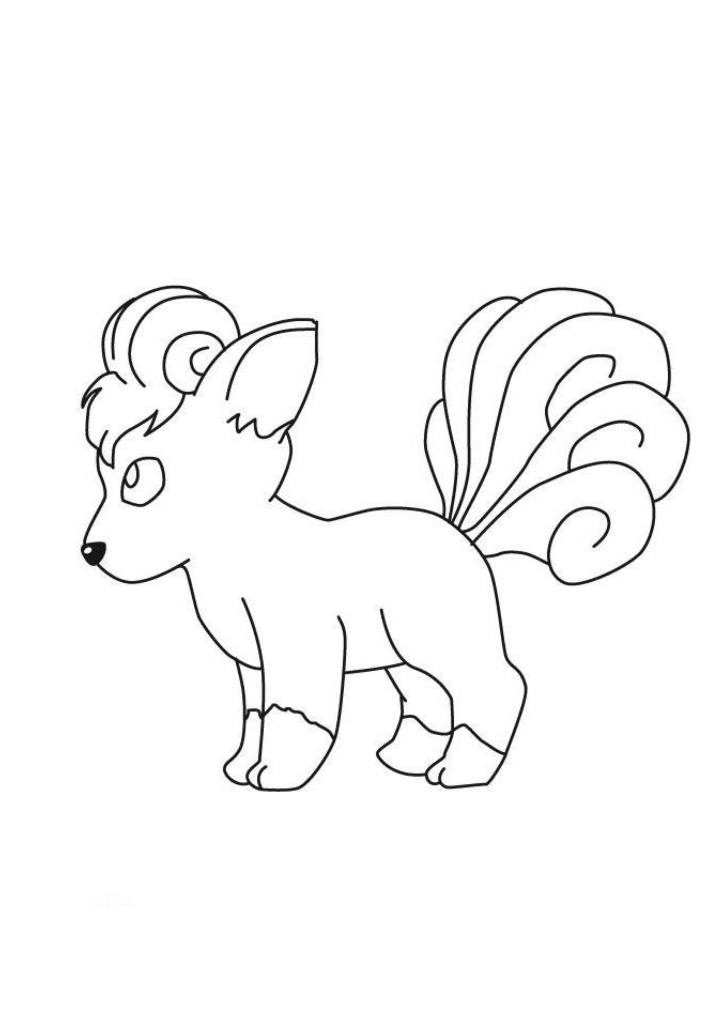 Vulpix coloring page (A4) to print