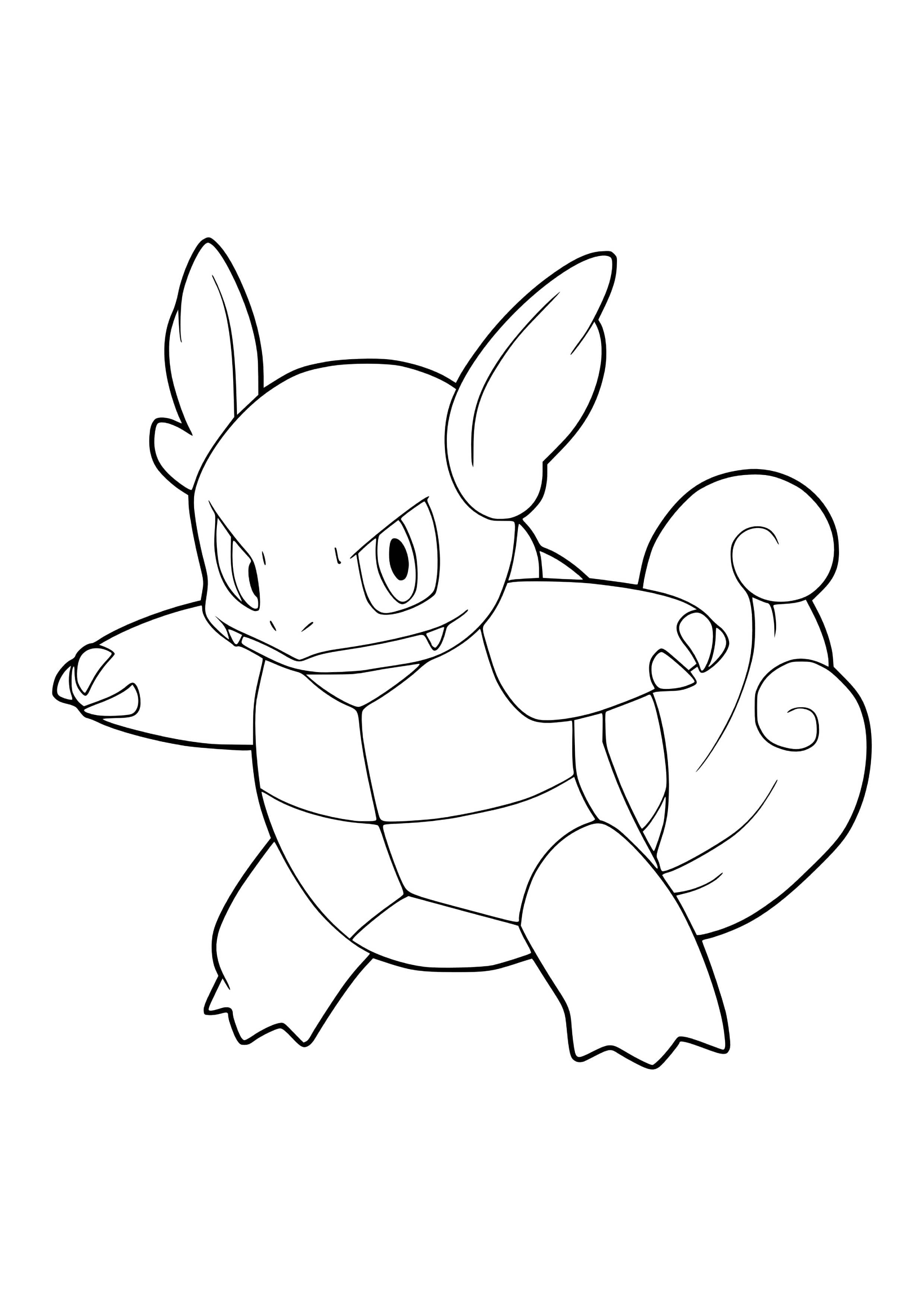 Wartortle coloring page (A4) to print