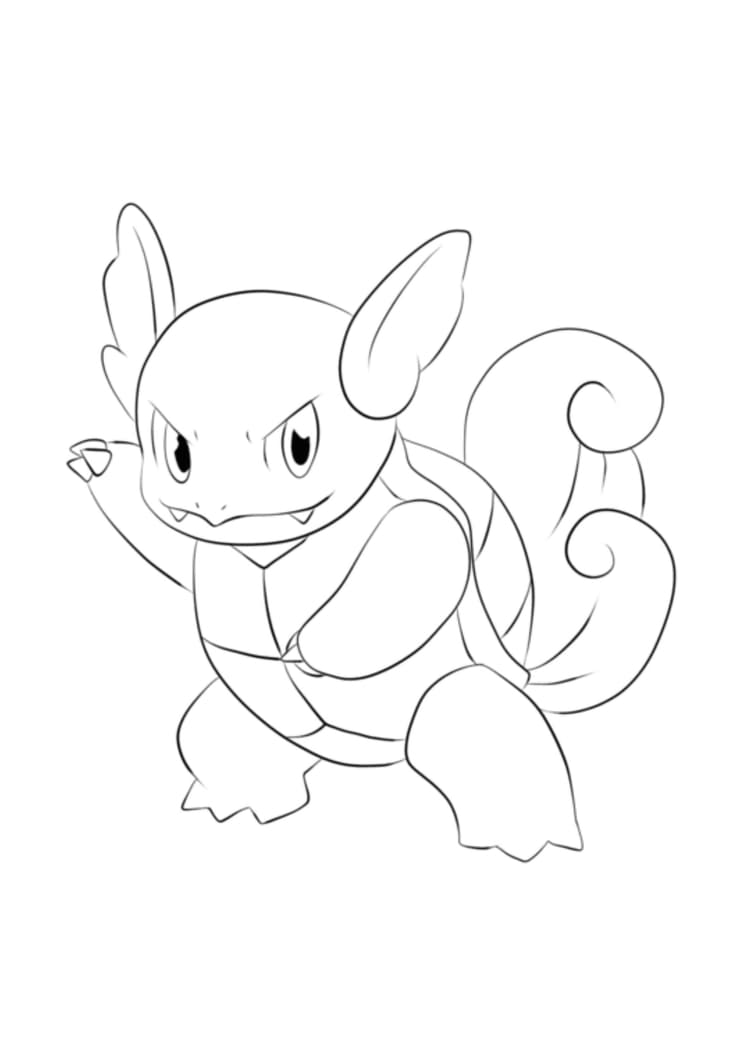 Wartortle coloring page (A4) to print