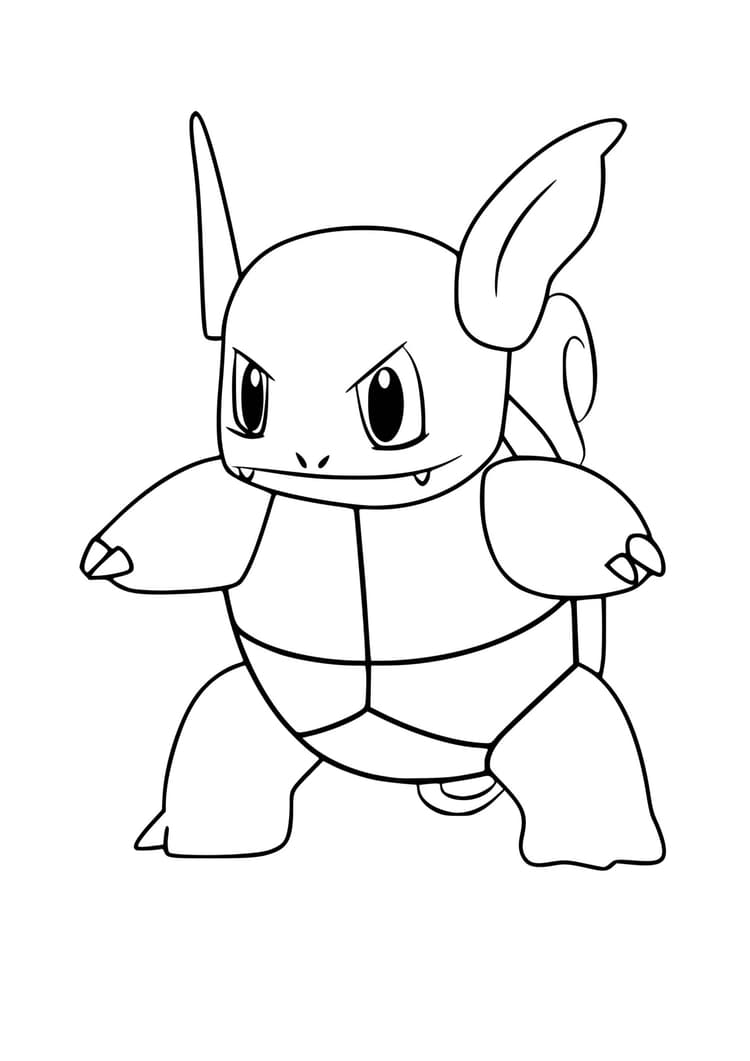 Wartortle coloring page (A4) to print