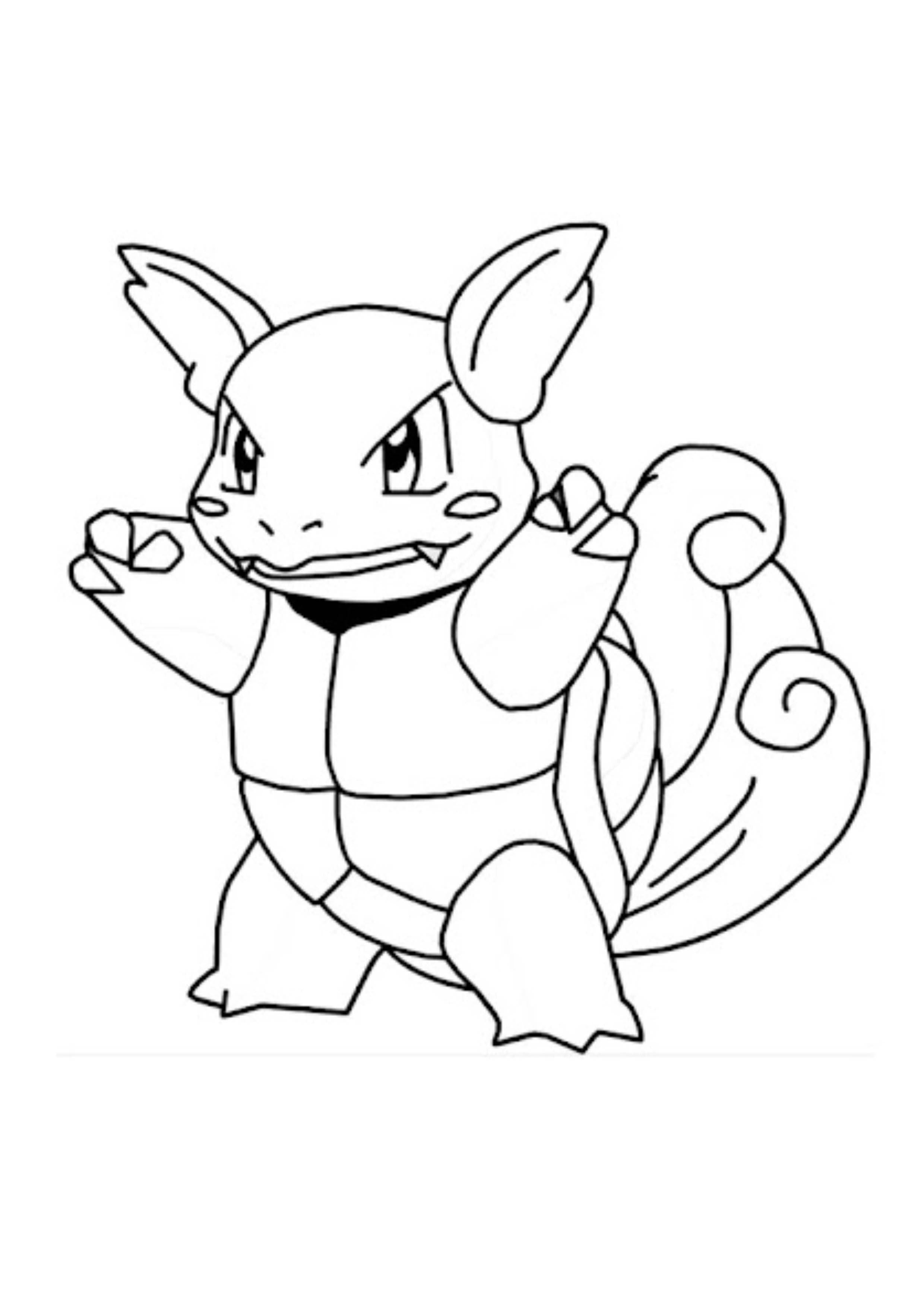 Wartortle coloring page (A4) to print