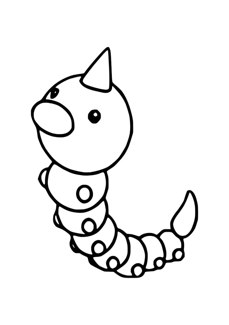 Weedle coloring page (A4) to print