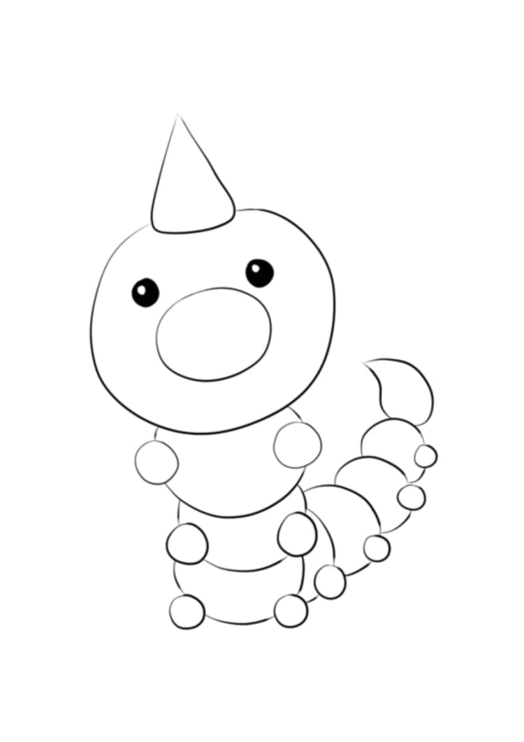 Weedle coloring page (A4) to print