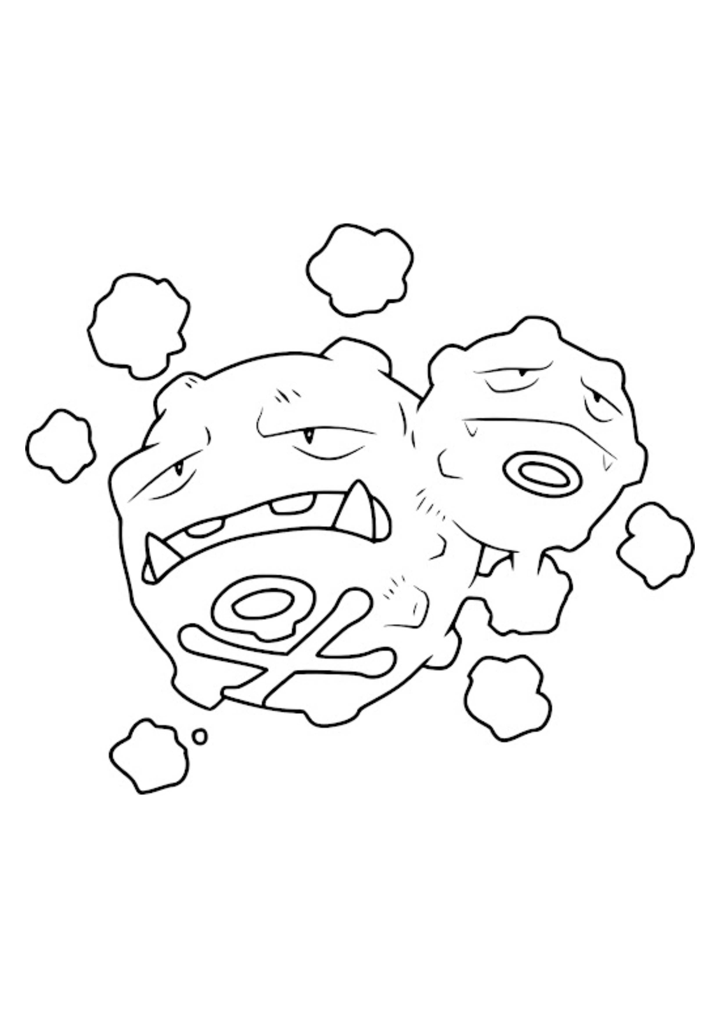 Weezing coloring page (A4) to print