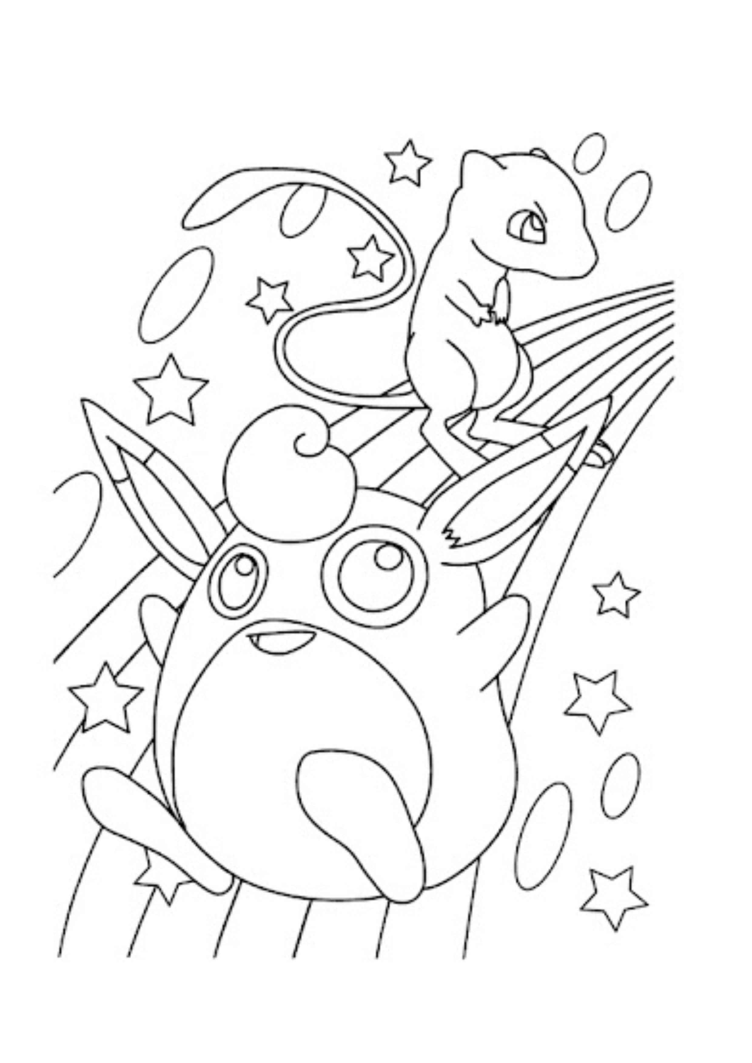 Wigglytuff coloring page (A4) to print