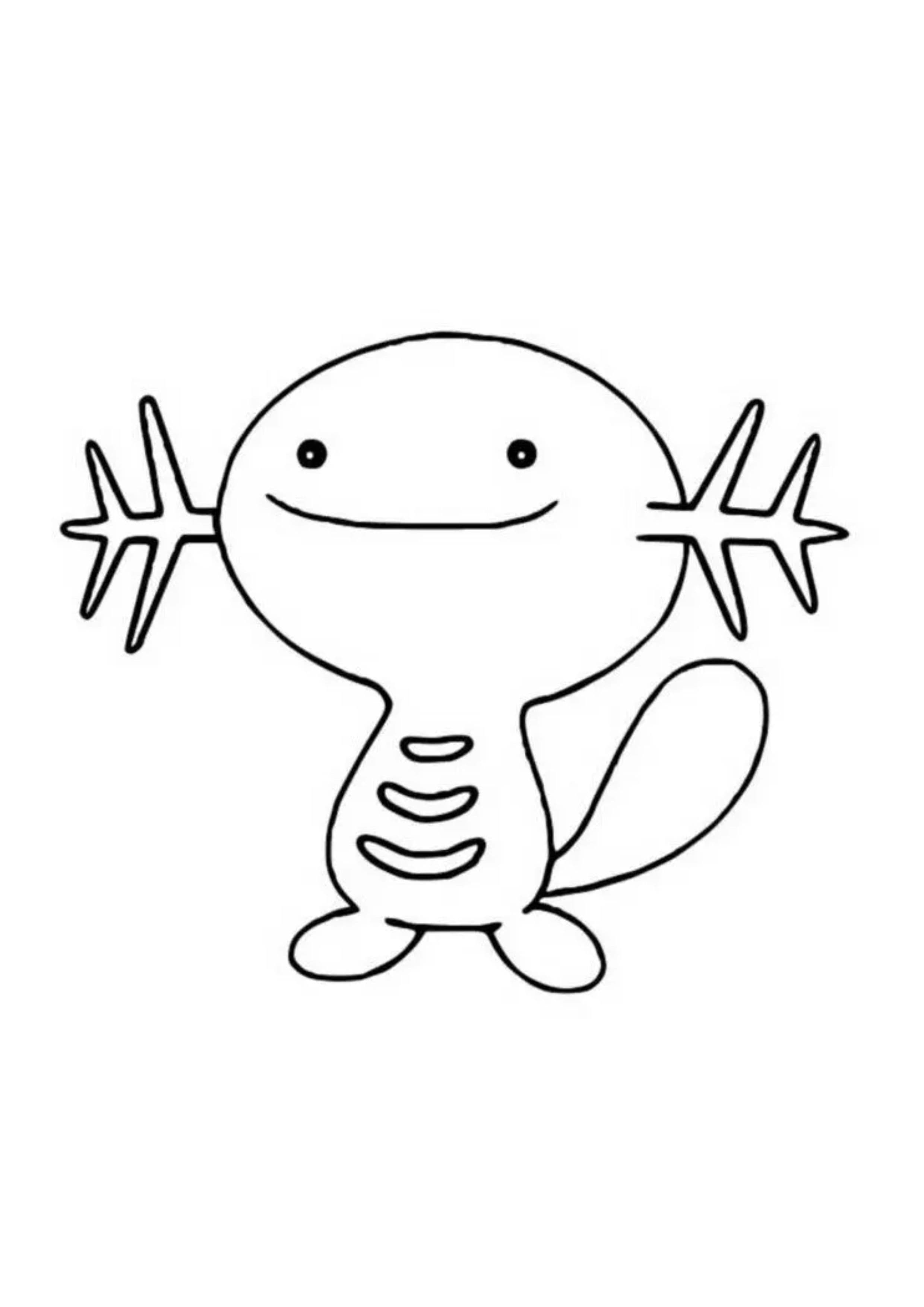 Wooper coloring page (A4) to print