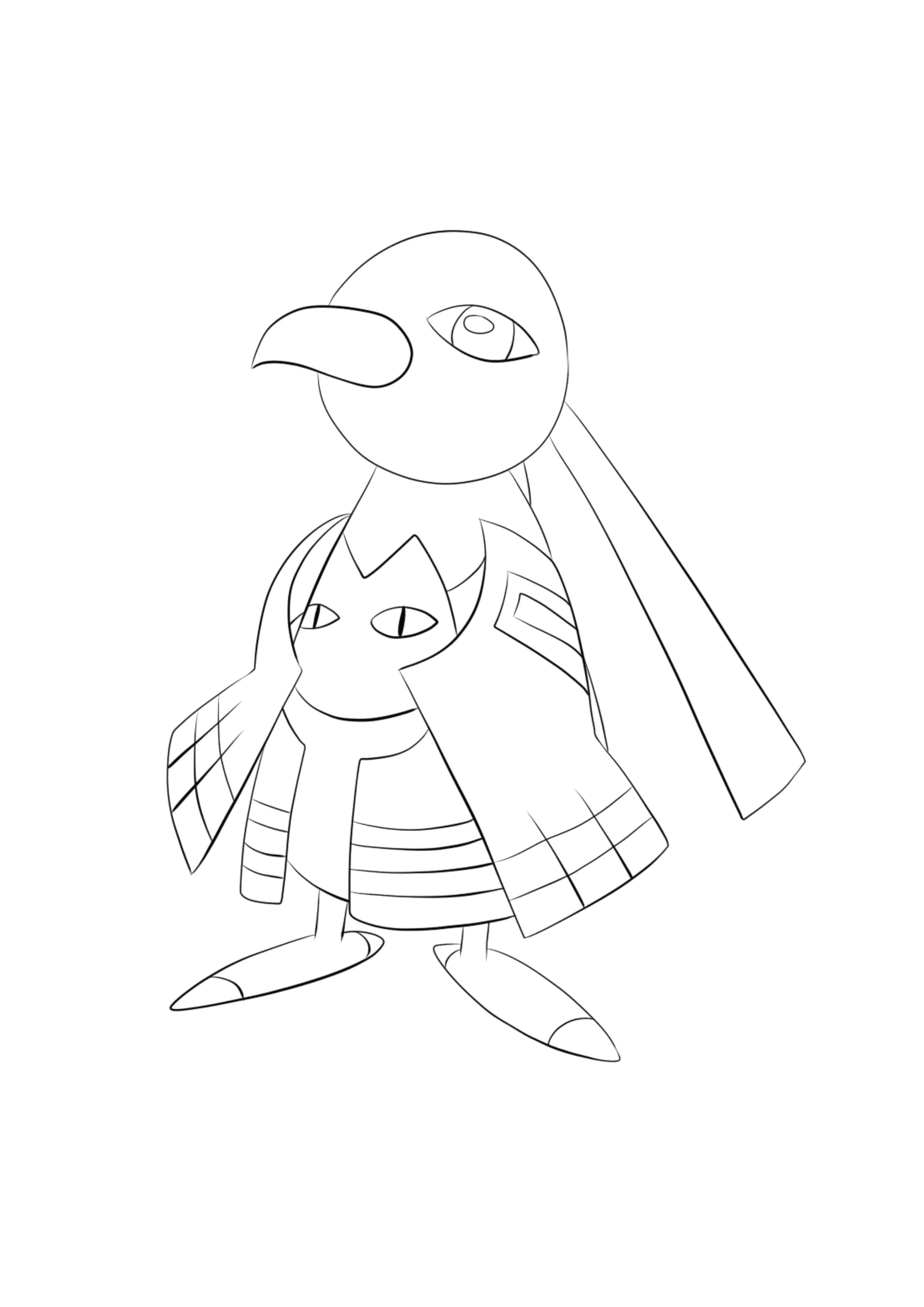 Xatu coloring page (A4) to print