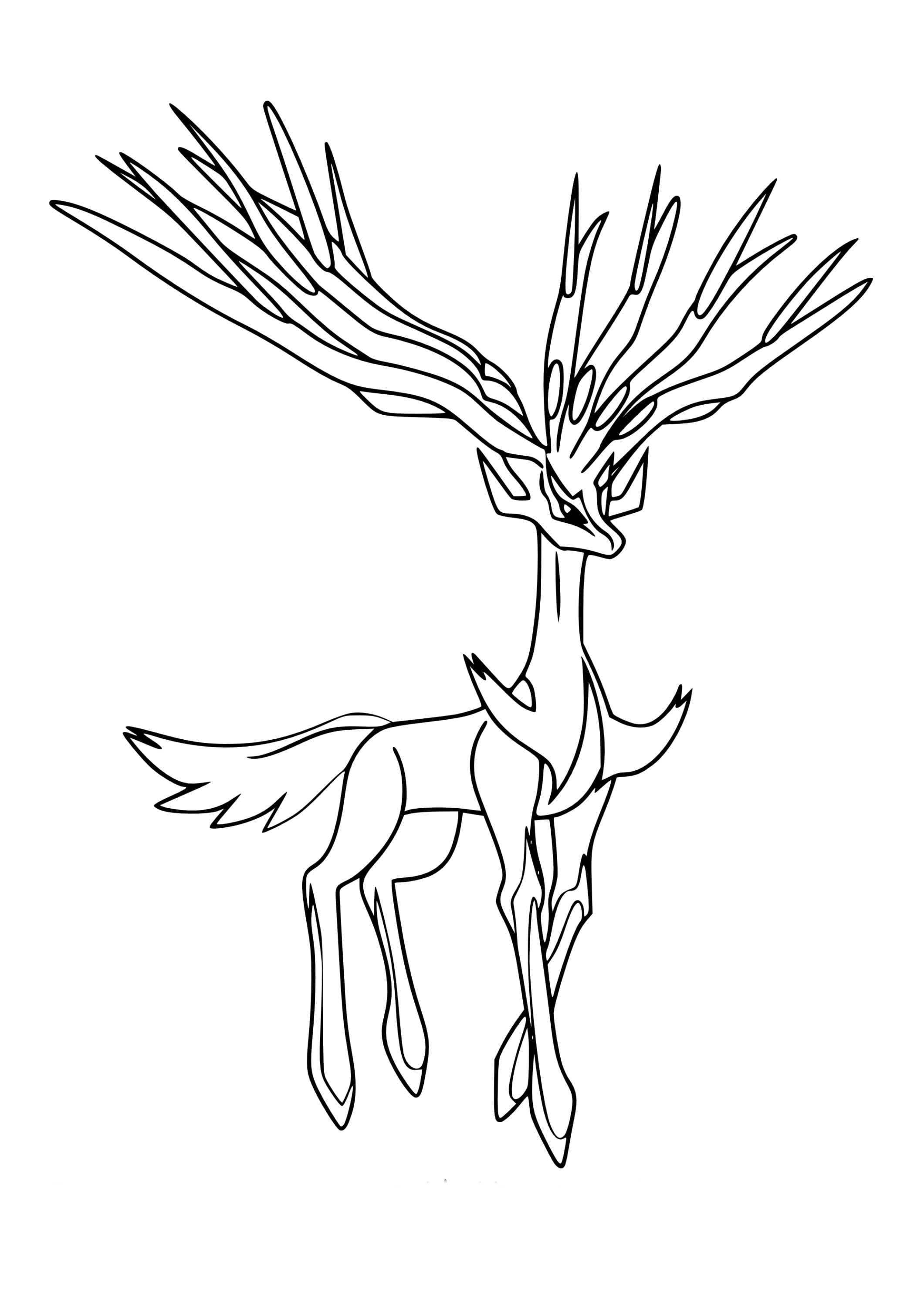 Xerneas coloring page (A4) to print