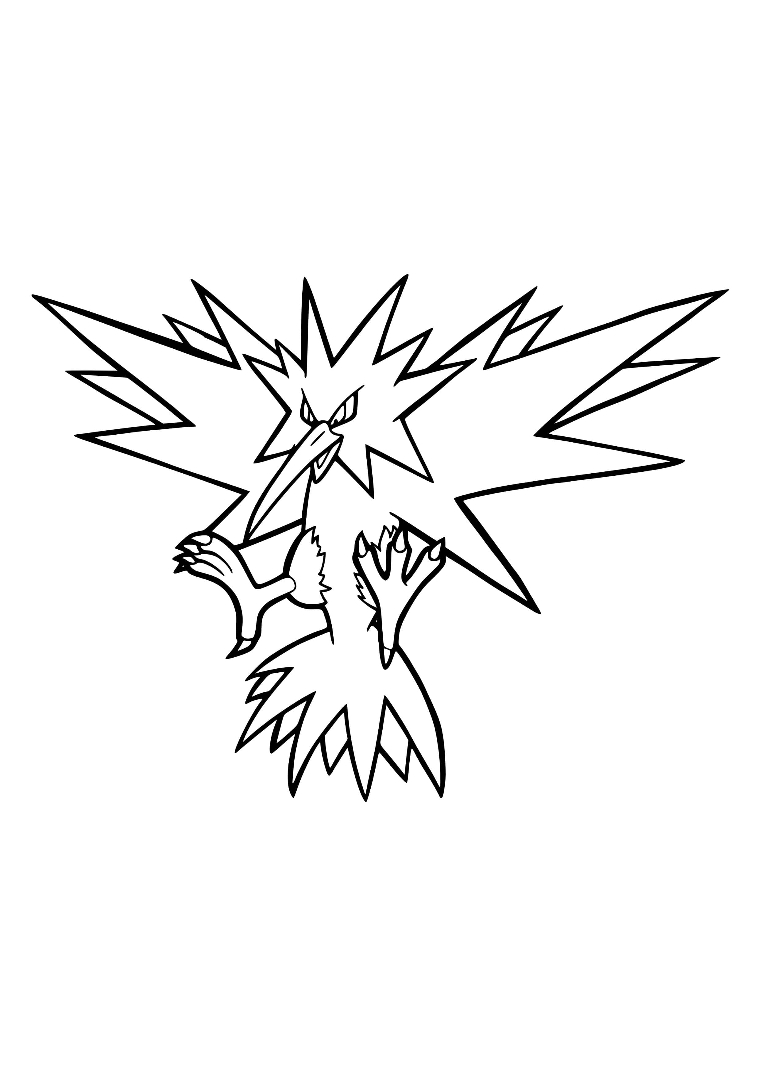 Zapdos coloring page (A4) to print