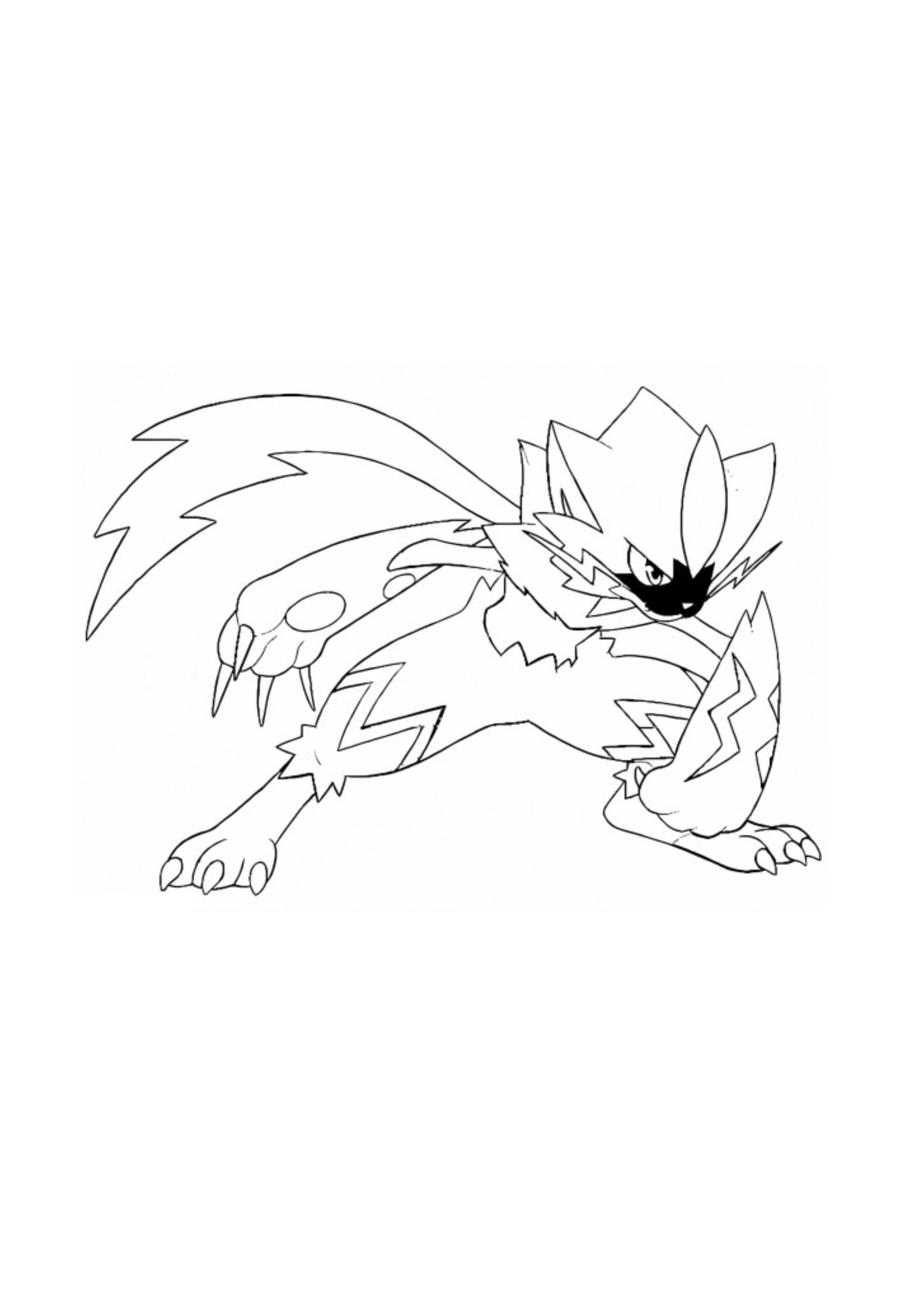 Zeraora coloring page (A4) to print