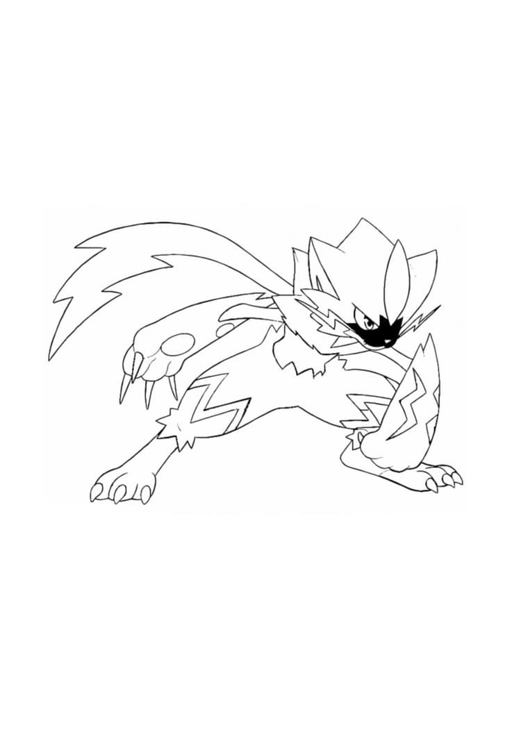 Zeraora coloring page (A4) to print