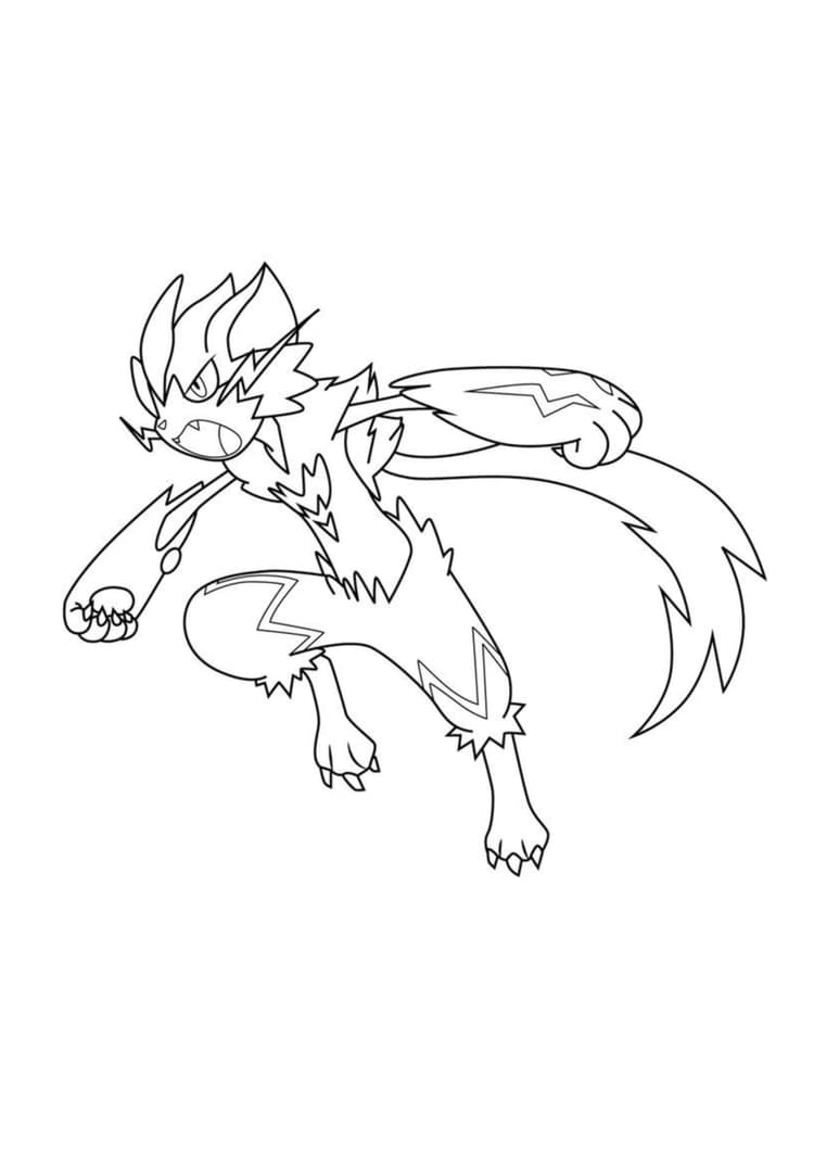 Zeraora coloring page (A4) to print