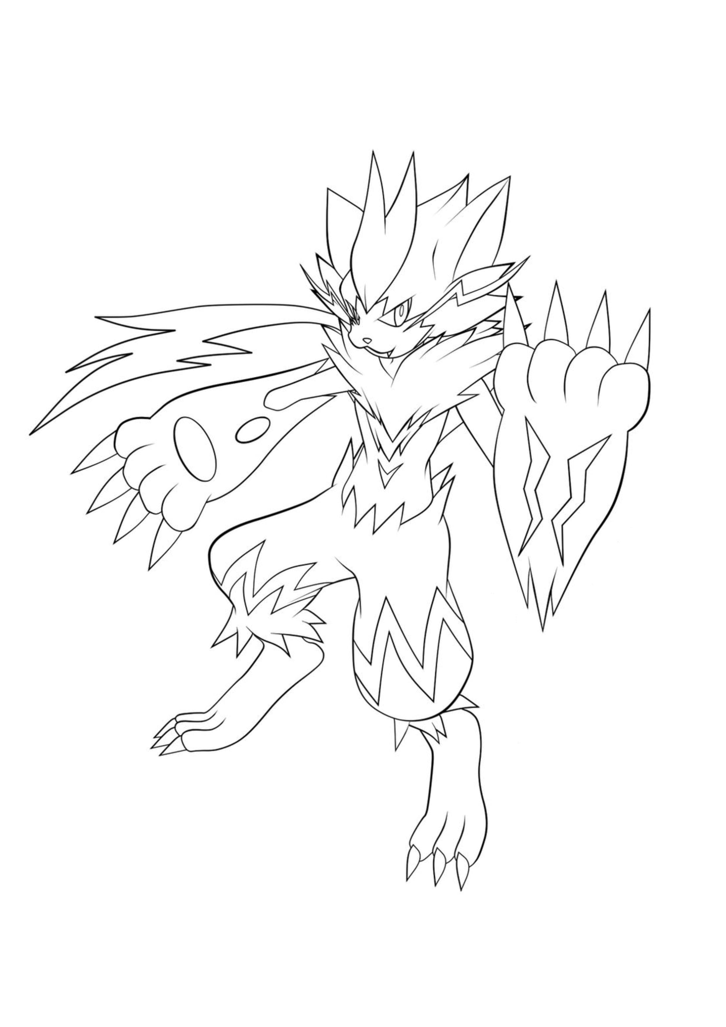 Zeraora coloring page (A4) to print